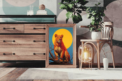 Digital Lion Painting Wall Art