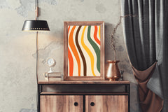 Painting Colored Wavy Lines Wall Art