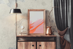 Orange and Pink Background Abstract Wall Art