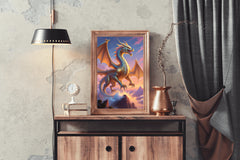 Flying Golden Dragon Animal Wall Art