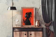 A Girl Listening To Music With Headphones Wall Art