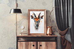 Watercolor Deer Animal Wall Art