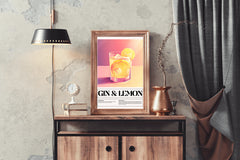 Lemon Gin Drink Wall Art