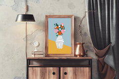 Black And White Vase With Spring Flowers Wall Art