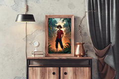 Monkey D. Luffy in Jungle  Anime Wall  Art