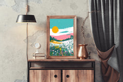 Vibrant Meadow Modern Wall Art