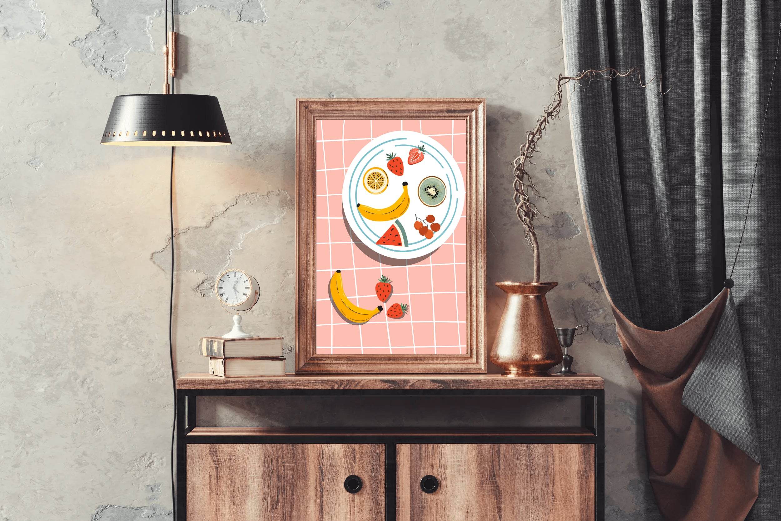 Painting a Plate Full of Fruit Wall Art - beink online art store