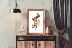 Dog Design Wine Table Wall Art