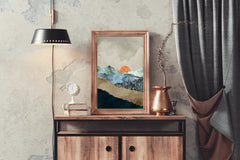 Golden Sunset Over Mountains Wall Art