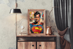 Painting of Superman Premium Wall Art