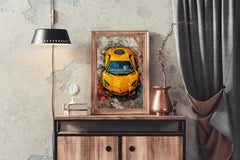 Yellow Lamborghini Wall Art