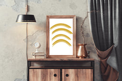 Yellow Semicircle Lines Wall Art