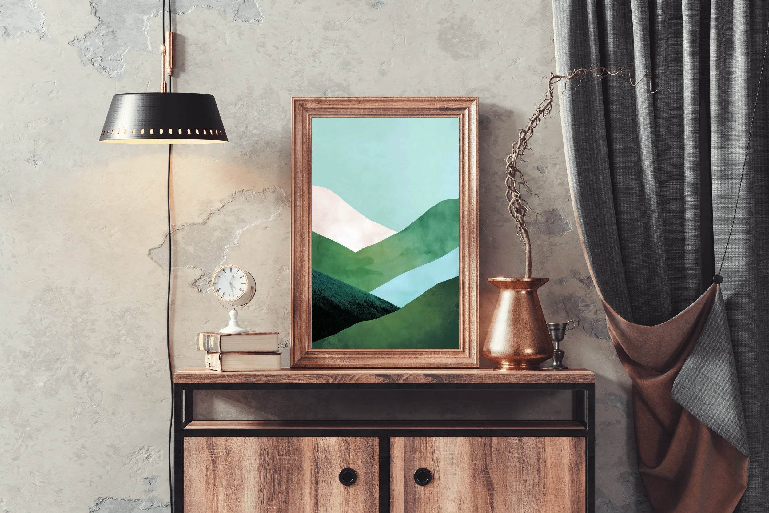 Painting Green Mountains Wall Art - beink online art store