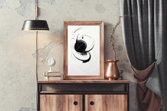 Black and White Painting Abstract Wall Art