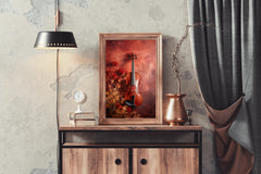 Old Red Wood Violin Wall Art