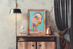 Colorful Face With Brush Strokes Wall Art