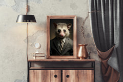 Possum in a Pin Stripe Suit Wall Art