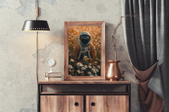 Lying In Flowers Astronaut Artwork - beink online art store