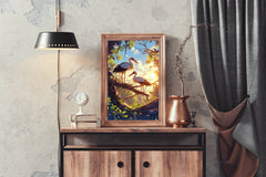 Painting of Beautiful Stork Pair Wall Art - beink online art store