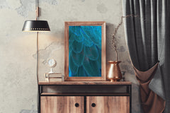 Blue Bird Feather Abstract Wall Art