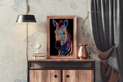 Painting of Zebra Face Animal Wall Art