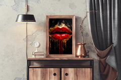 Oil Painting Of A Beautiful Woman's Lips