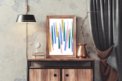 Colored Cylindrical Lines Wall Art