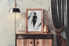 The Woman In Black In The Shadows Wall Art