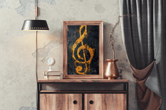 Yellow Musical Notes Wall Art