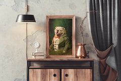 Comical Bulldog Wearing Coat Animal Wall Art