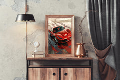 Ferrari F8 Full Red Wall Art