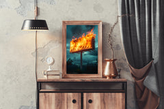 Fiery Billboard Wall Art