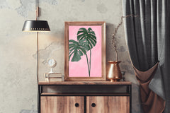 Monstera Deliciosa Plant Drawing Wall Art