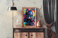 Cartoon Illustration Painting of Batman