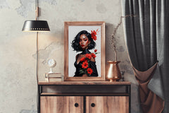 Lady in Beauty and flower Wall Art - beink online art store