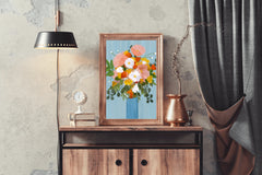 Painting Beautiful Flowers in A Vase Wall Art