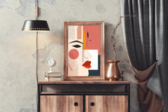 Creative Girl Face Abstract Wall Art