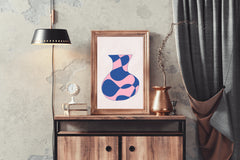 Pink And Blue Vase Wall Art