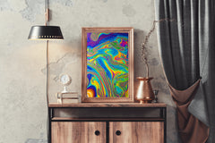 Multicolor Oil Paint Fluid Abstract Wall Art