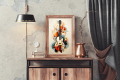 Guitar With Graphic Design Wall Art