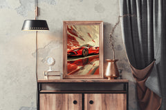 Red Ferrari F8 Wall Art