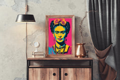 Frida Kahlo Pink Pop Art  Wall Art