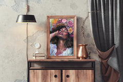 Elegant African Woman Canvas  Wall Art