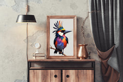 Watercolor Kingfisher Bird Wall Art