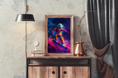 An astronaut riding a surfboard The concept of space travel wall art - beink online art store