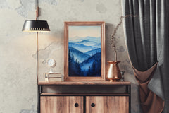 Misty Blue Mountains Wall Art