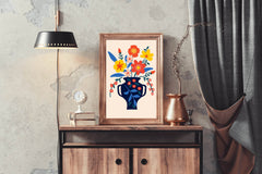 Painting Of a Clay Pot With Summer Flowers Art - beink online art store