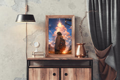 Anime landscape of Person Traveling Anime Wall  Art