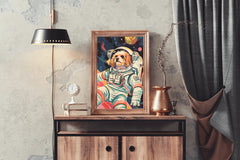 Bichon Frise Dog With a Futuristic Spacesuit Artwork - beink online art store