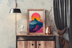 Oil Paint Rainbow Hills Modern Wall Art